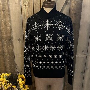 Vintage Tyrolia by Head Knit Black & White Snowflake Winter Ski Wool Sweater